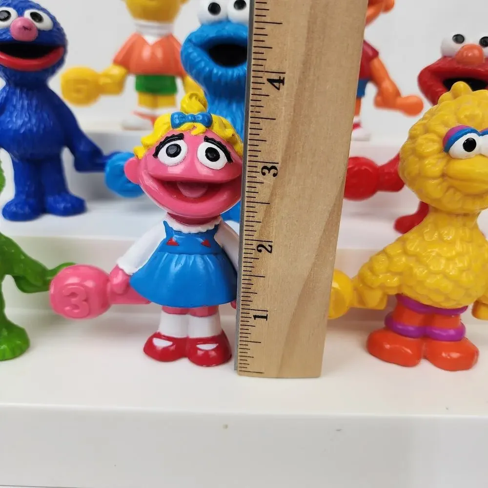 1994 Sesame Street Complete Set Of 8 Connect & Count Toys Big Bird Elmo Grover